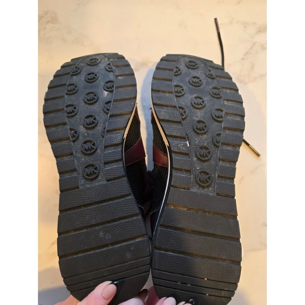 Michael Kors Black & Metallic Burgundy Women's Lace-Up Sneakers